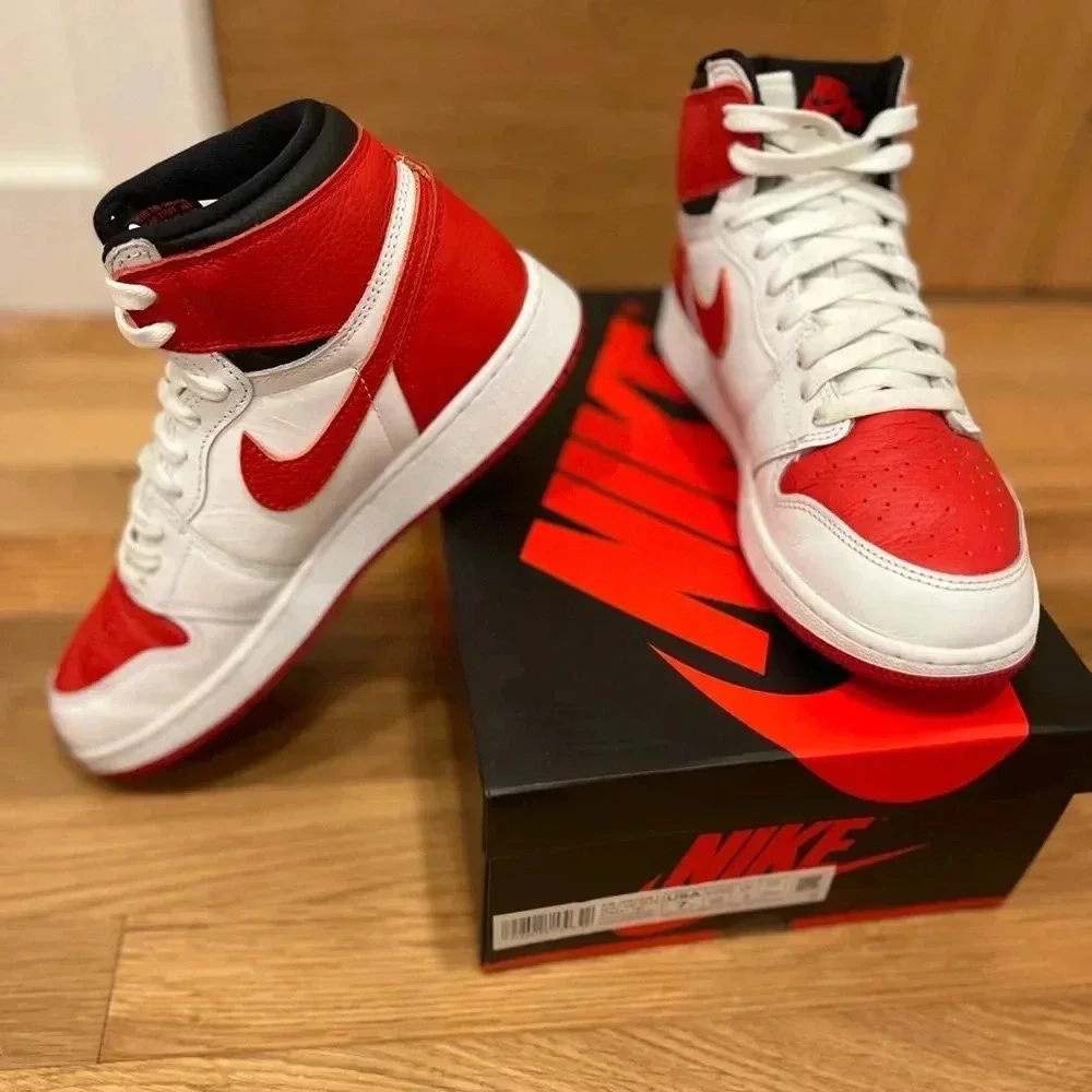 JORDAN ONE RETRO HIGH OG HERITAGE - Size 7Y Red/Black/White - Picture 3 of 8
